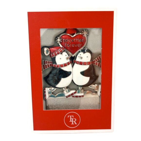 Things Remembered Christmas Ornament Penguin Couple Together Hangable Engravable - Picture 4 of 14